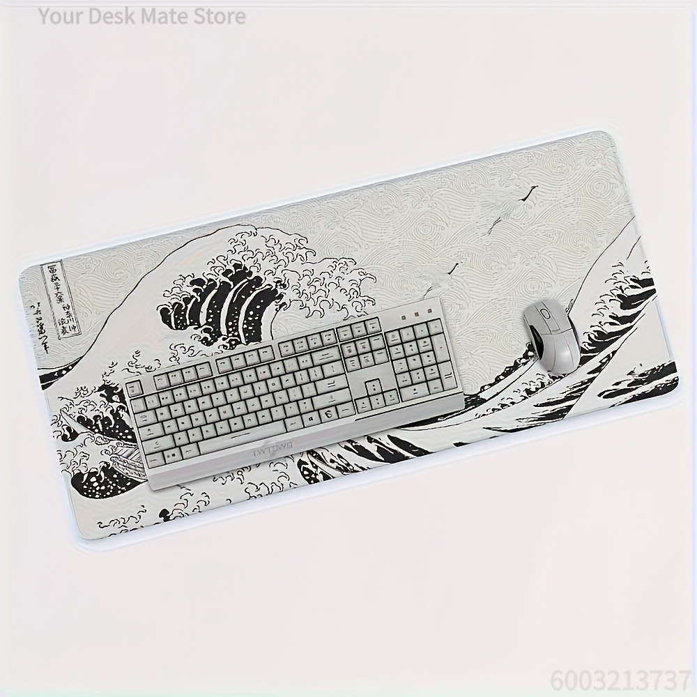 Desk Setup Pc And Laptop - سجادة مكتبية كبيرة الحجم بتصميم موجي