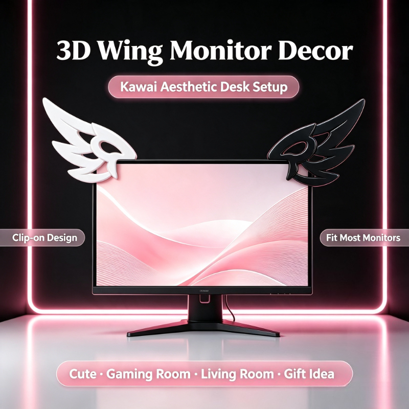 Desk Setup Accessories Aesthetic - زينة ثلاثية الأبعاد على شكل أجنحة