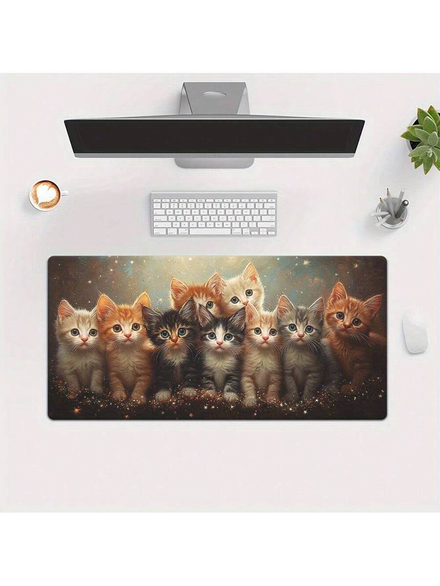Desk Setup Pc And Laptop - لوحة ماوس للألعاب على شكل قطة