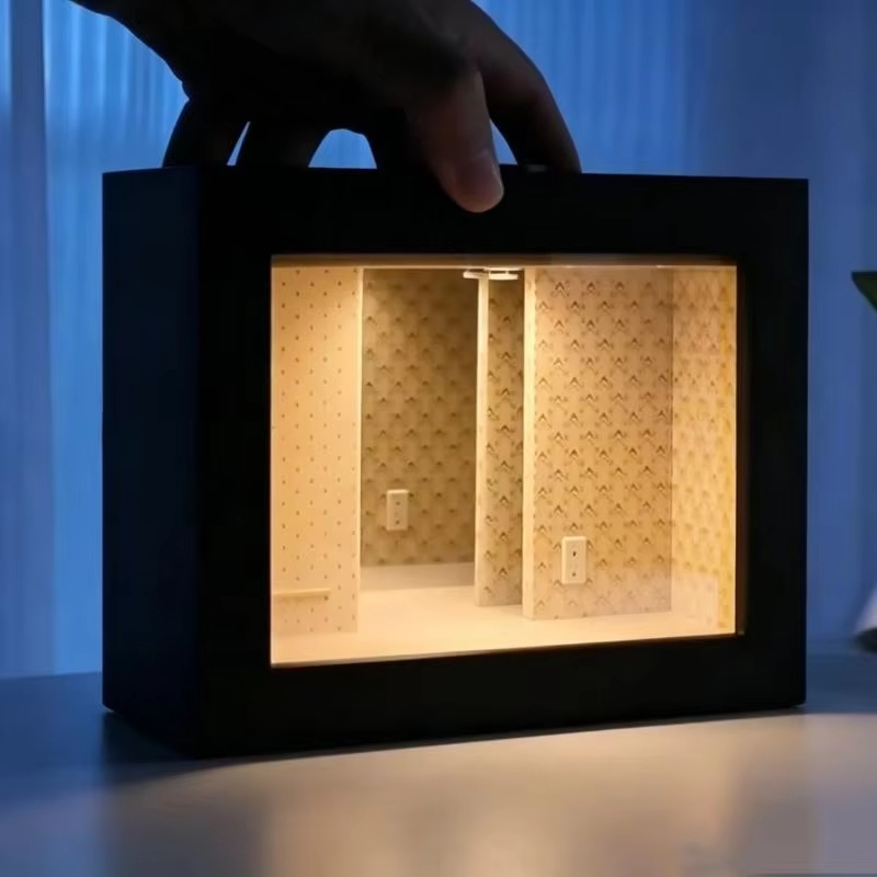 Desk Setup Photo - إطار صور بمرآة لا نهائية بتأثير