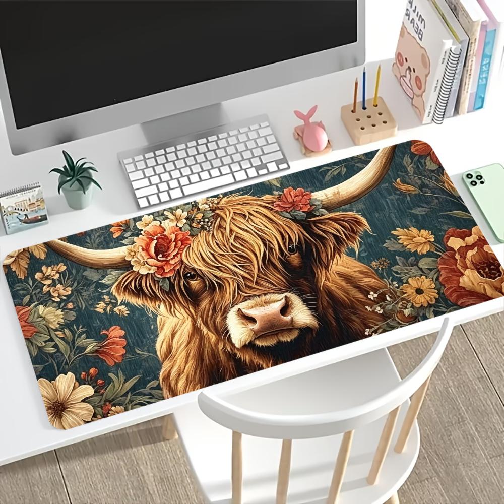 Desk Setup Pc And Laptop - وسادة فأرة ألعاب بتصميم بقرة هايلاند
