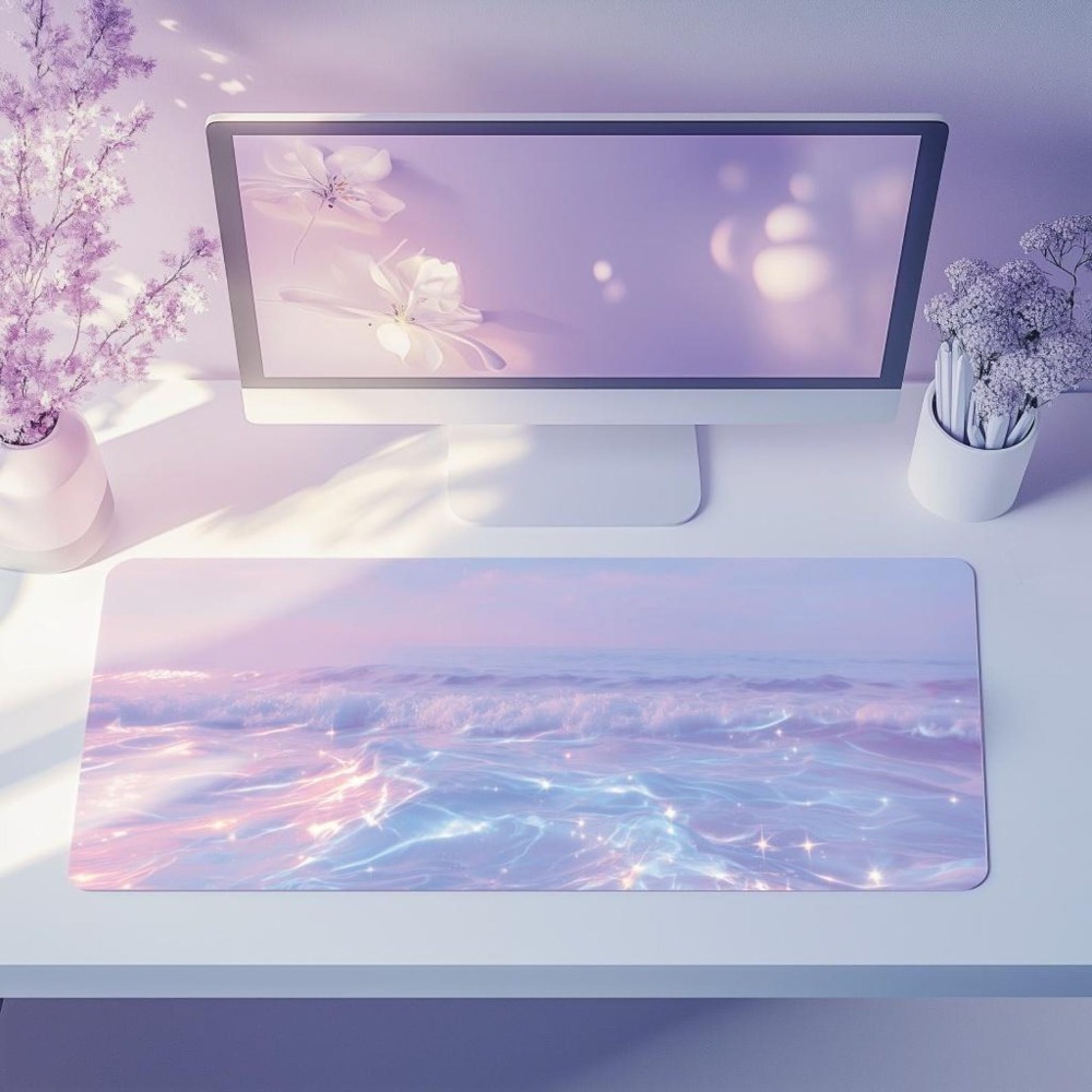 Desk Setup Accessories Aesthetic - سجادة مكتب جمالية بألوان الباستيل للاعبين،