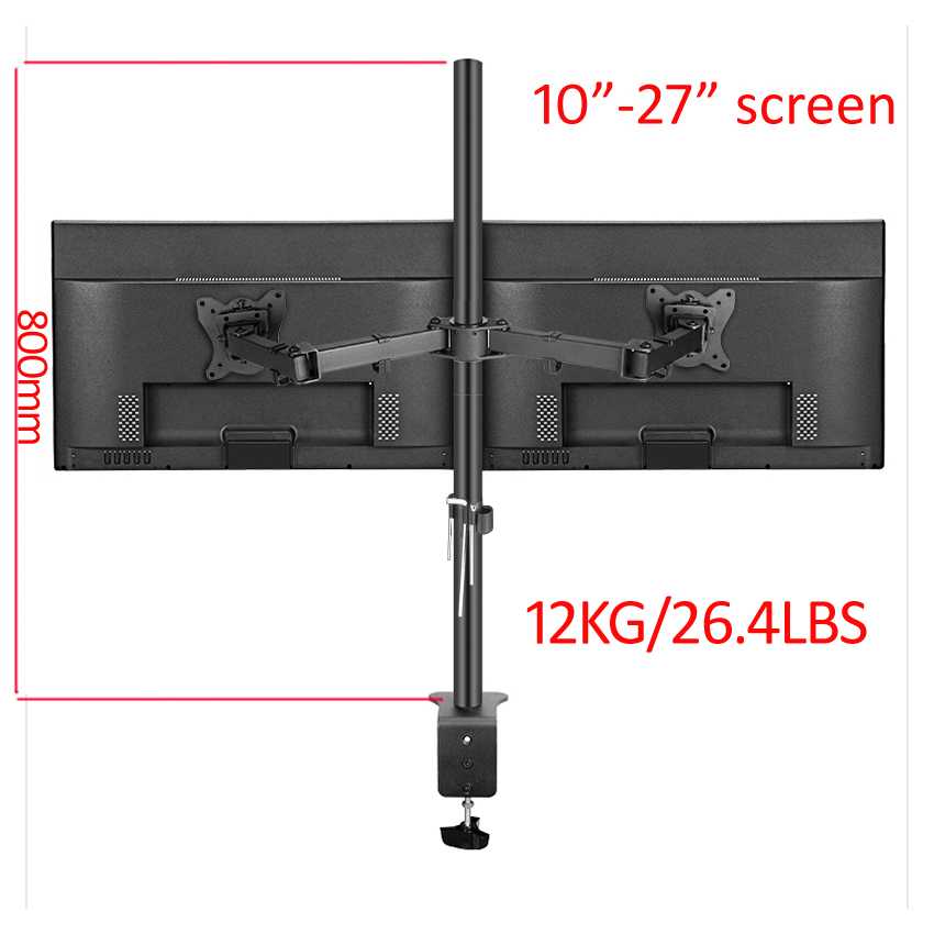 Dual Monitor Desk Setup - T902-280 360 تدوير الصلب 10 