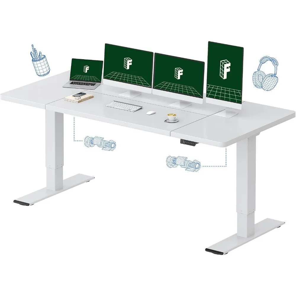 Dual Monitor Desk Setup - مكتب كهربائي قابل للتعديل من FLEXISPOT
