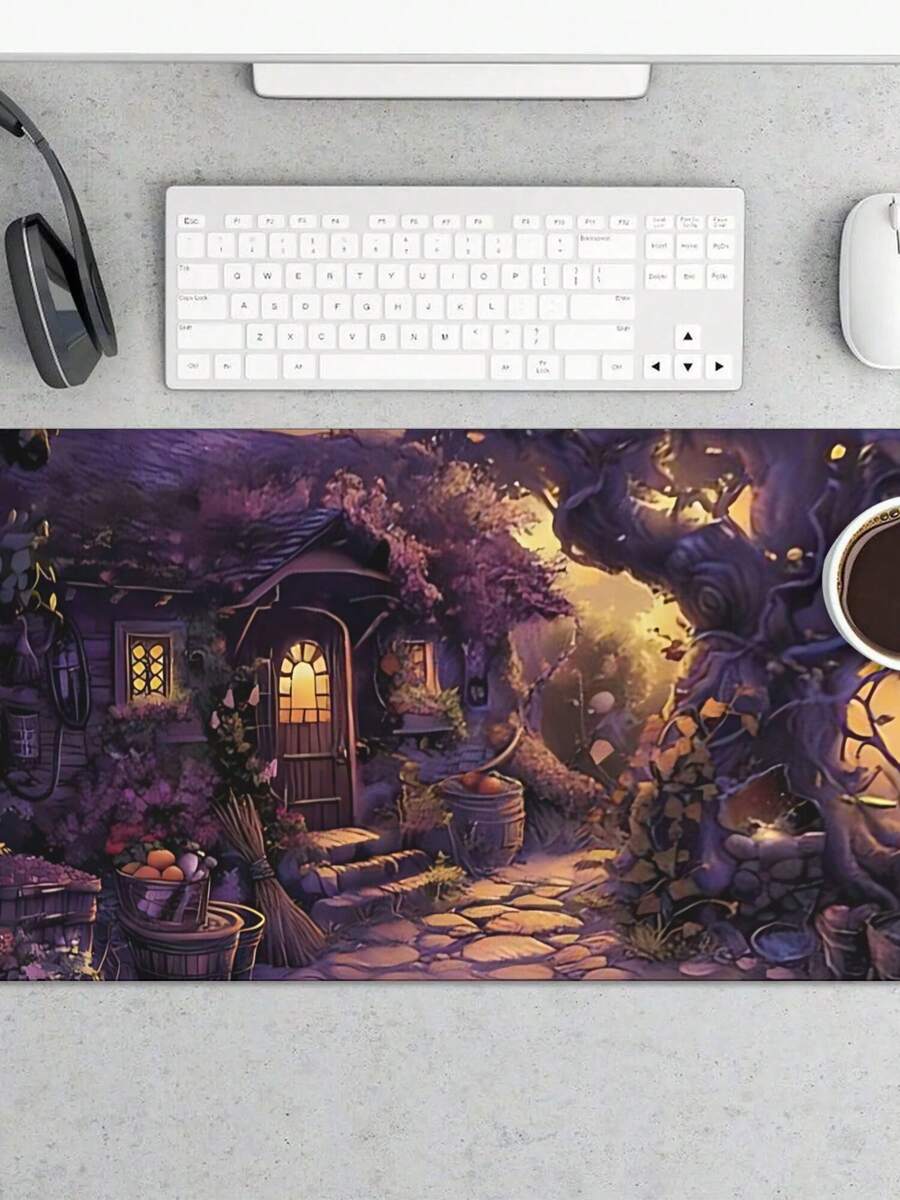 Work Desk Home Setup - لوحة ماوس كبيرة للألعاب بتصميم كوخ