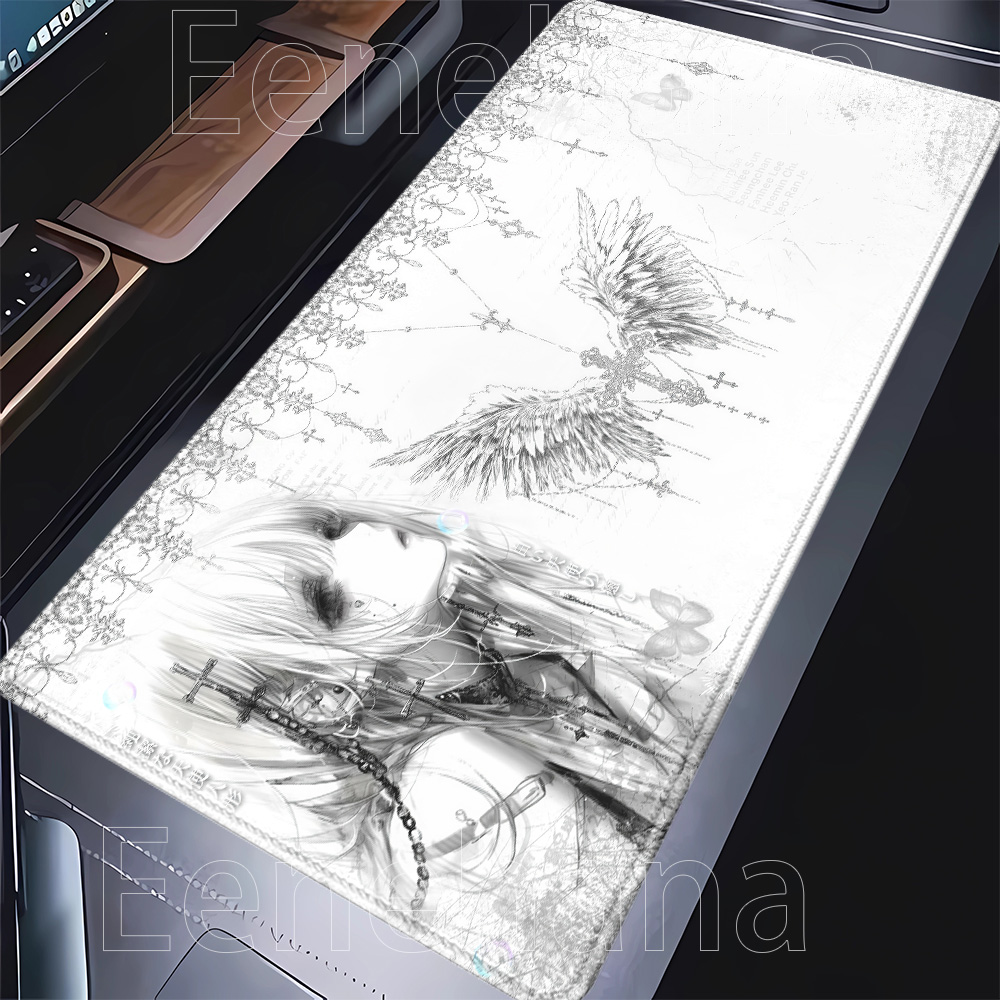 Desk Setup Accessories Aesthetic - لوحة ماوس باللونين الأسود والأبيض بتصميم
