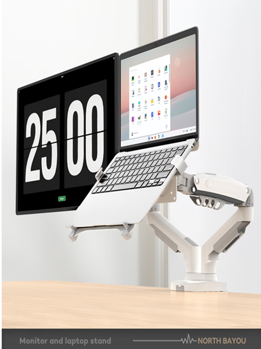سطح المكتب NB F160 + FP-2 الغا - مراجعة Dual Monitor Desk Setup وسعره