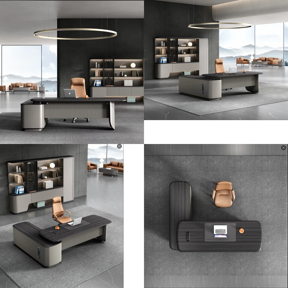 مكتب تنفيذي فاخر على شكل حرف L - مراجعة Work Desk Home Setup وسعره