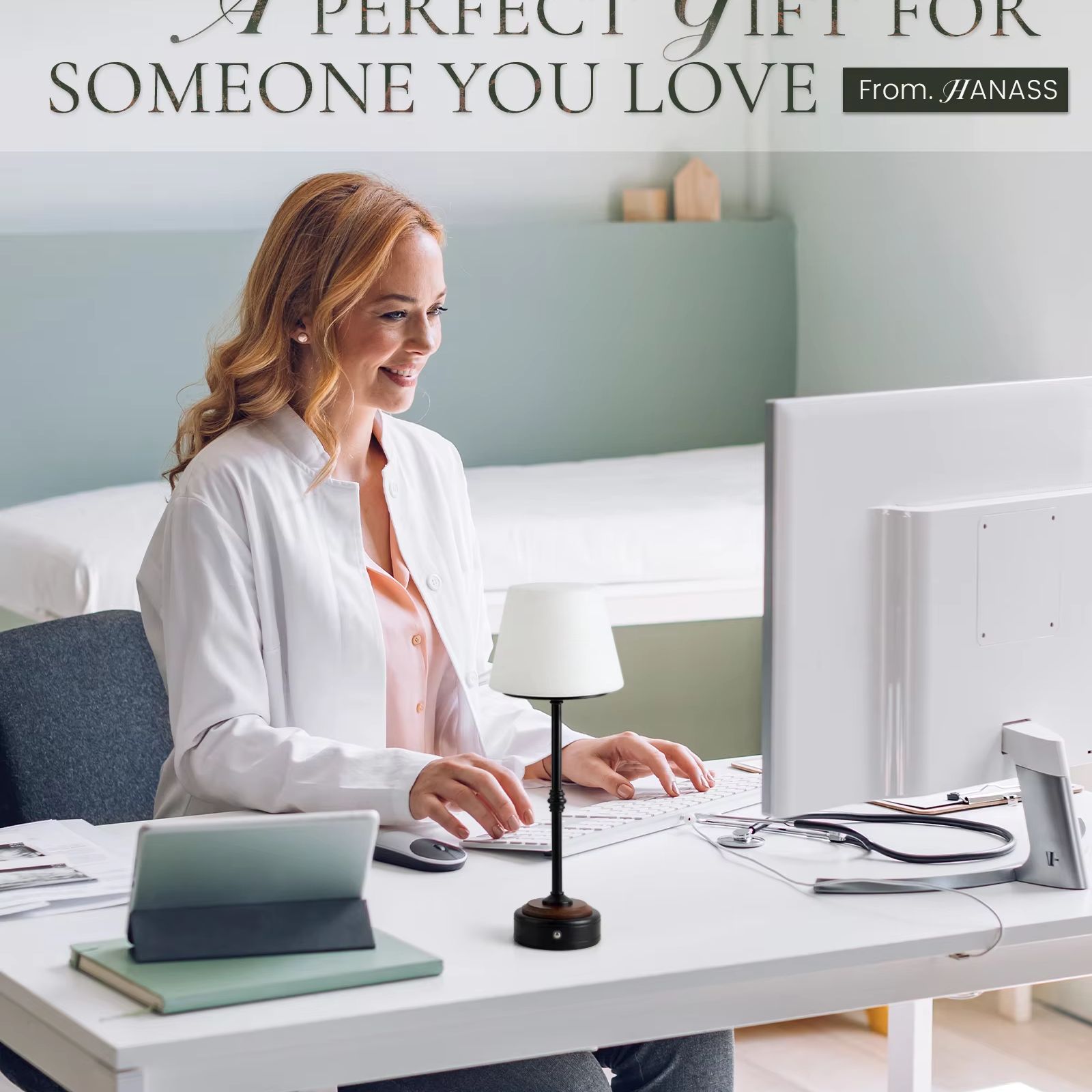 مجموعة مصابيح طاولة لاسلكية تع - مراجعة Desk Setup Bedroom وسعره
