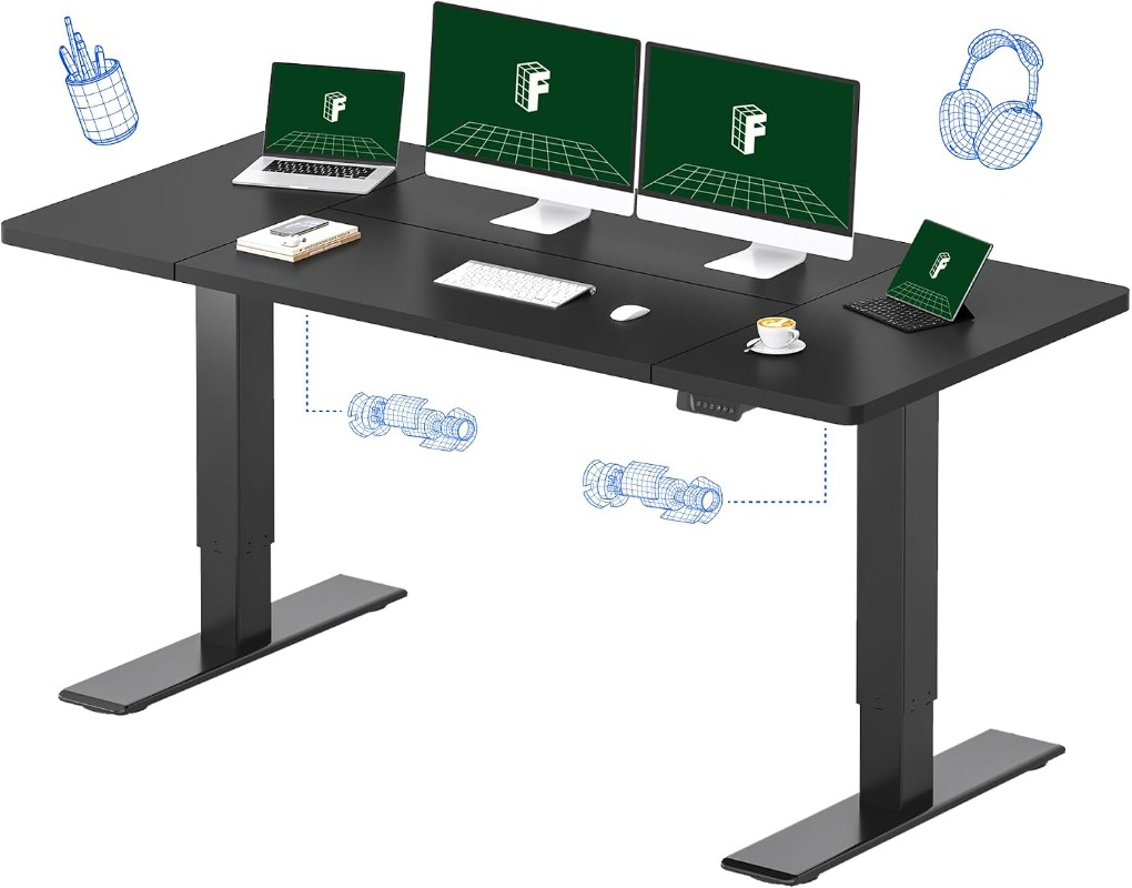 مكتب فليكسيسبوت الكهربائي القا - مراجعة Dual Monitor Desk Setup وسعره
