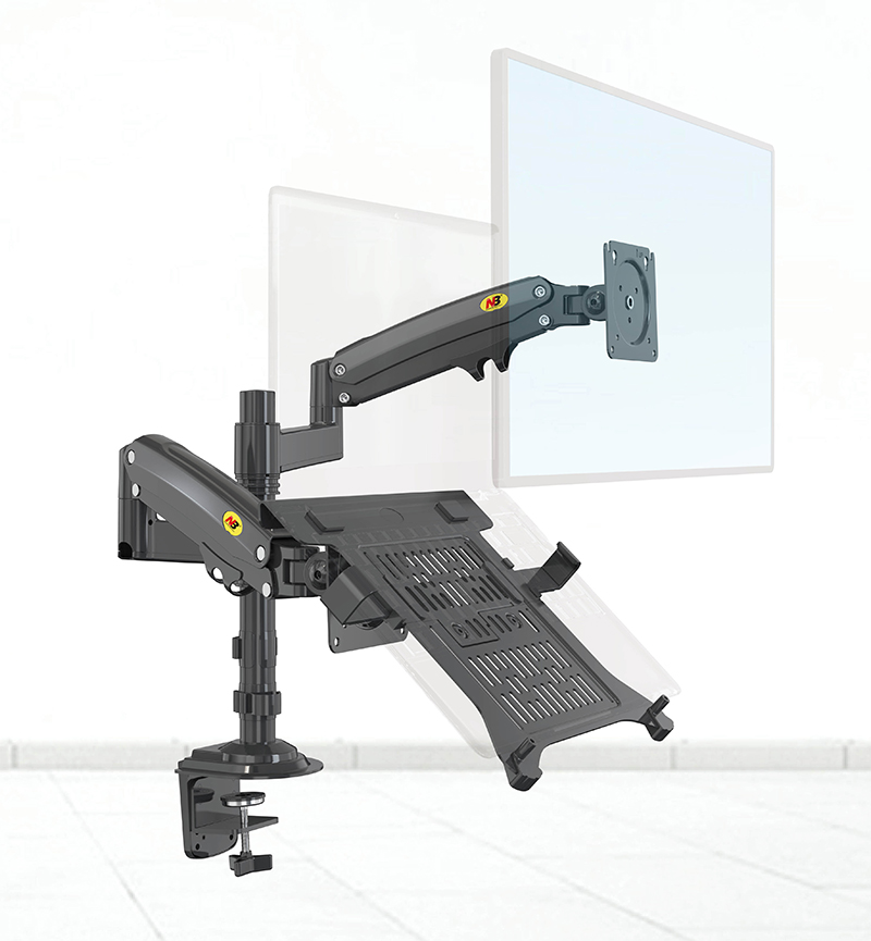 سطح المكتب NB H180-FP ذراع مزد - مراجعة Dual Monitor Desk Setup وسعره