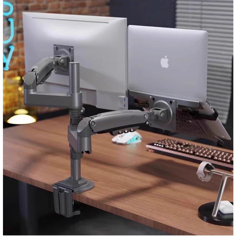 سطح المكتب NB H180-FP ذراع مزد - مراجعة Dual Monitor Desk Setup وسعره