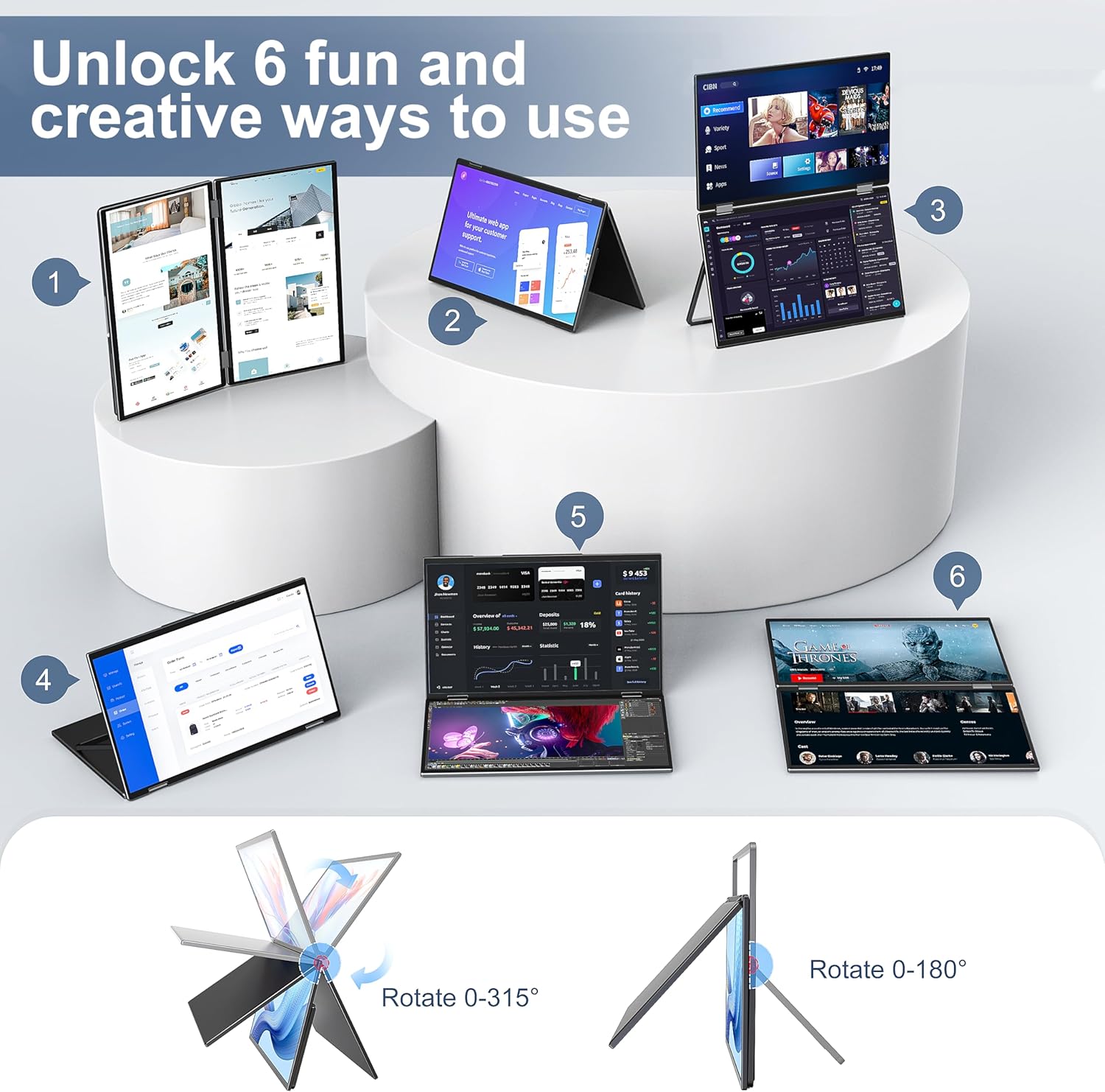 AHXJKA شاشة محمولة مزدوجة مقاس - مراجعة Dual Monitor Desk Setup وسعره