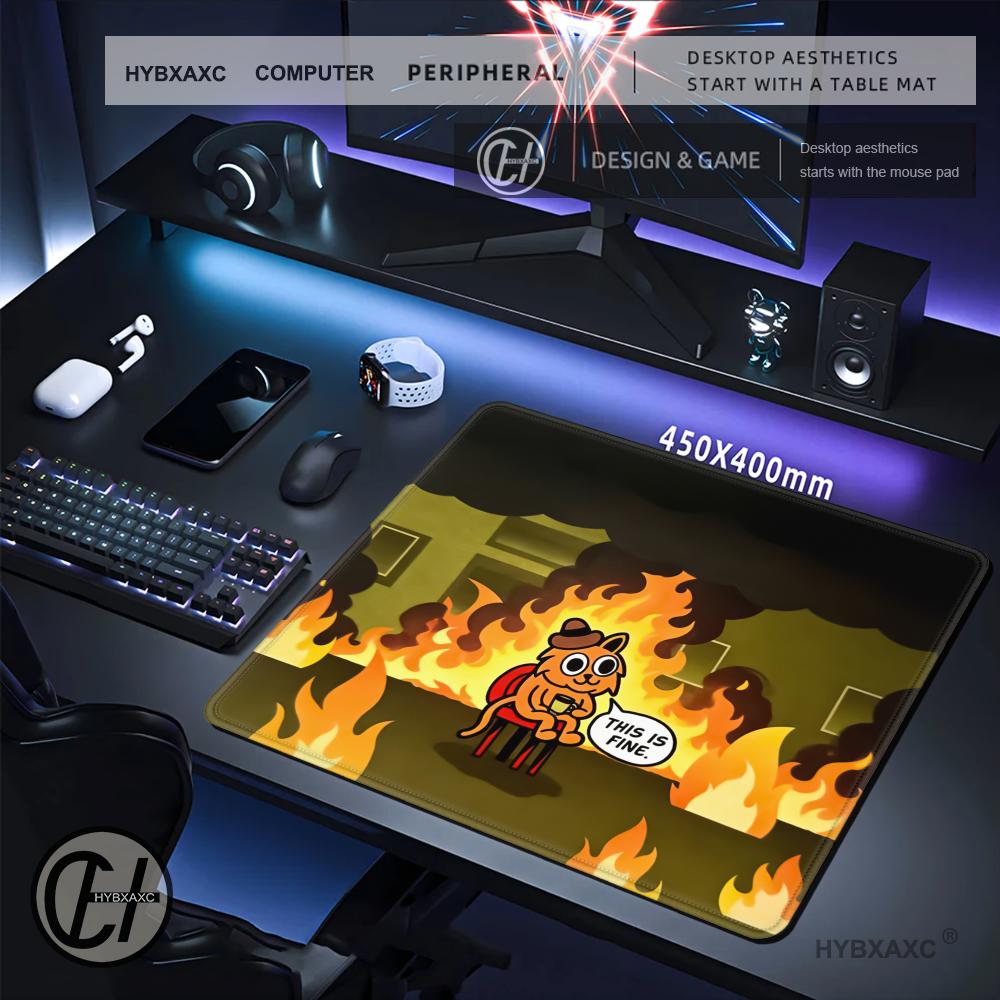 HYBXAXC لوحة ماوس بتصميم ميم ا - مراجعة Work Desk Home Setup وسعره