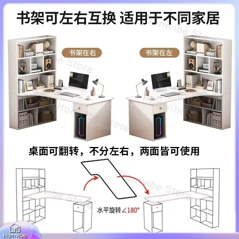 مكتب كمبيوتر على شكل حرف L مع  - مراجعة Dual Monitor Desk Setup وسعره