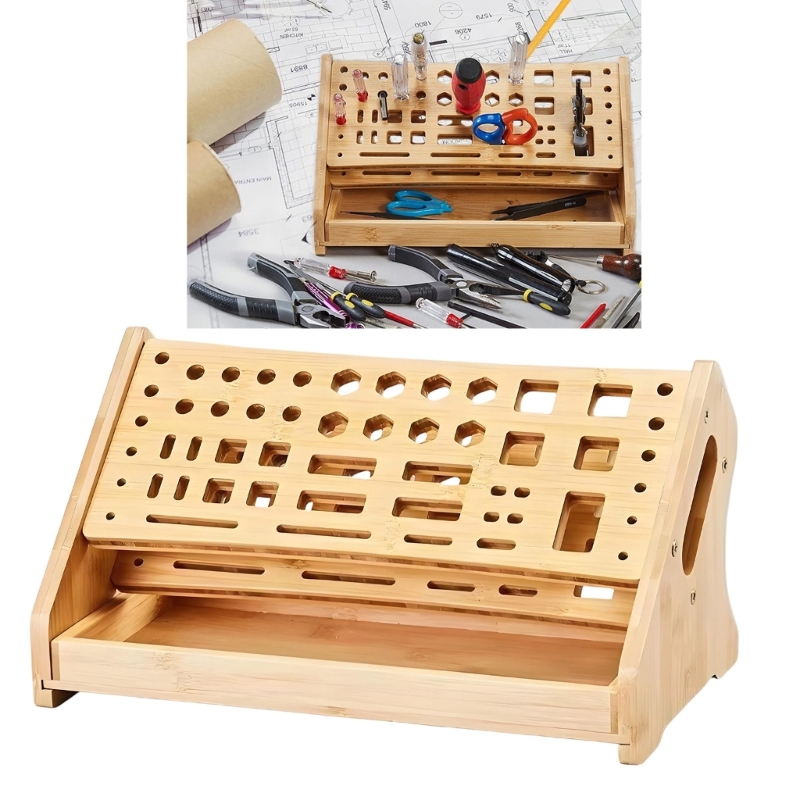 K1AE رف تخزين من الخشب الطبيعي - مراجعة Desk Setup Needs وسعره
