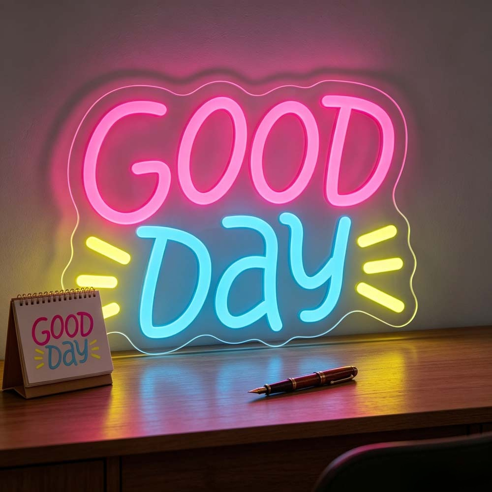 لافتة نيون LED ملونة بتدرج ألو - مراجعة Desk Setup Bedroom وسعره