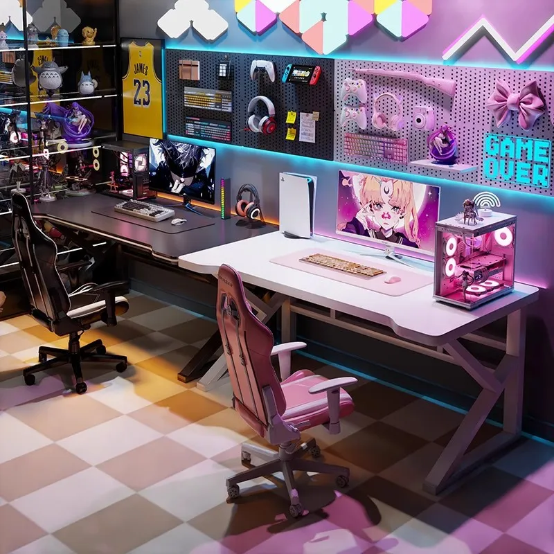طاولة ألعاب إلكترونية مزدوجة ل - مراجعة Desk Setup Bedroom وسعره