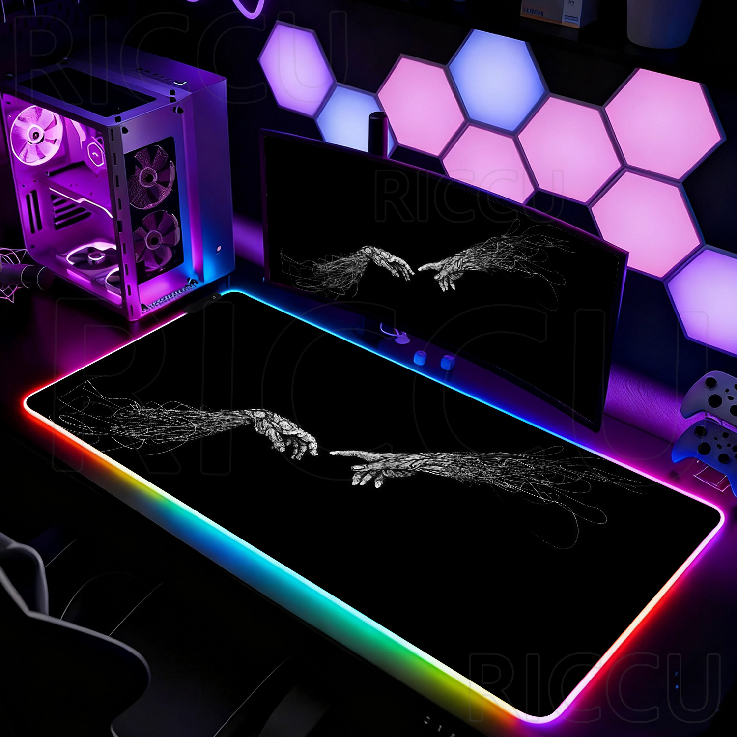 سجادة ماوس كبيرة الحجم RGB XXL - مراجعة Desk Setup Pc And Laptop وسعره